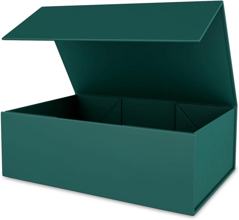 ROSTELACK Green Gift Box 12" x 6" x 4" with Magnetic Closure Lid Gift Boxes for Presents,Bridesmaid Gifts Box,Cute Box,Birthday Gift box,Luxury for Gift Packaging, Magnetic Gift Box for Wrapping Gifts - Image 1